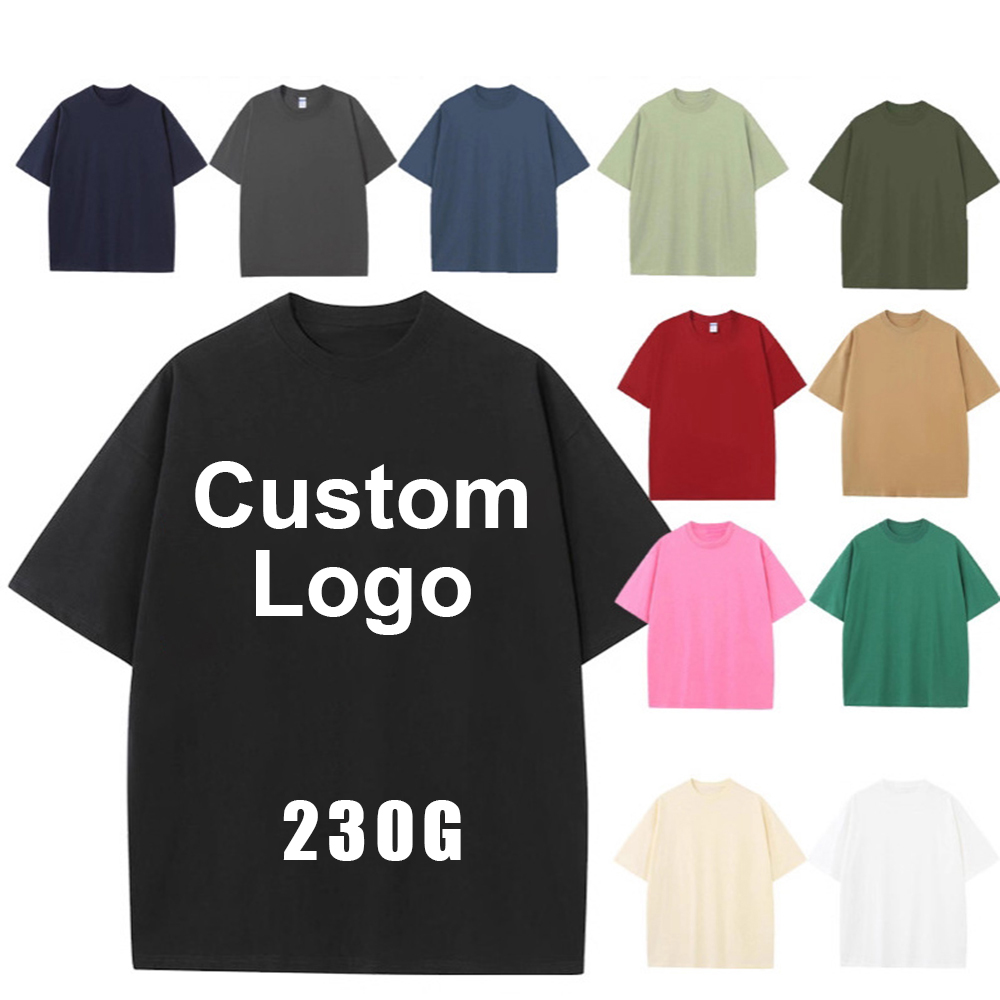 230g Retro Style Two-Tone Gradient Pure Cotton Short-Sleeve T-Shirt