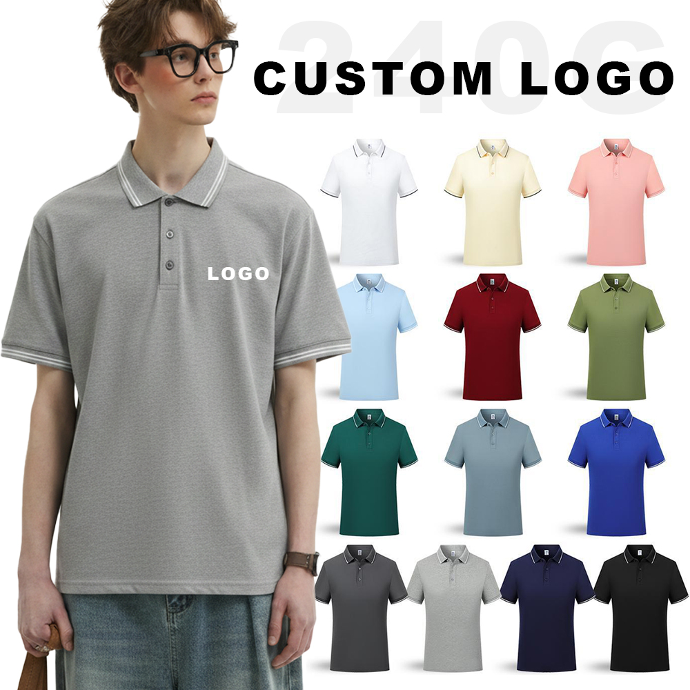 Pure cotton polo shirts, custom logo short-sleeved T-shirts, work clothes, summer workwear, advertising shirts, corporate culture shirts with printed lettering.