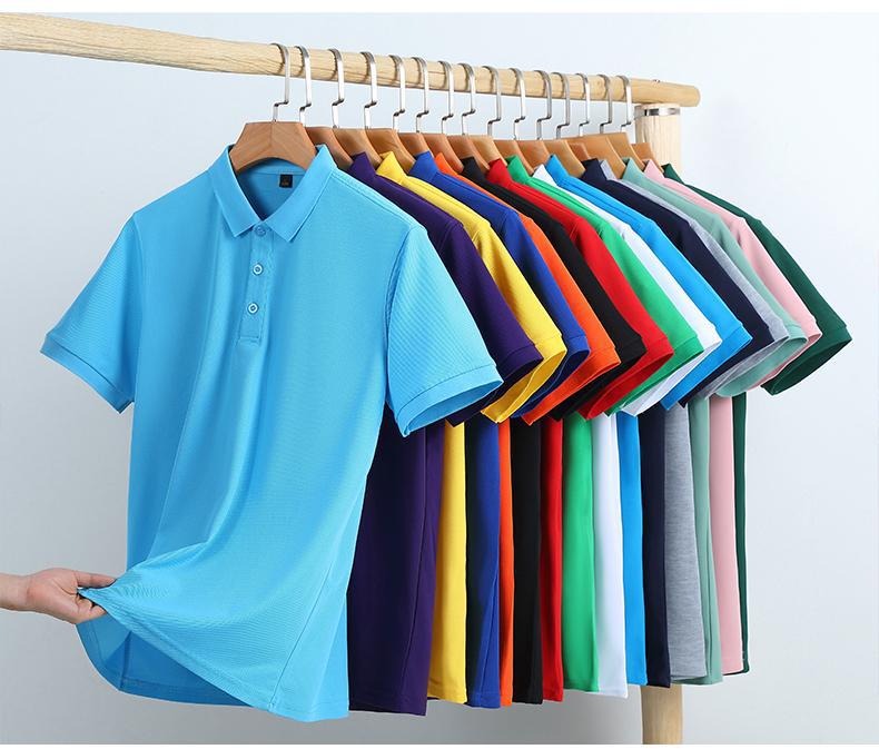 Solid color polo shirt, customizable cultural advertising shirt, work uniform, group uniform, short-sleeved embroidered printed lettering and logo.