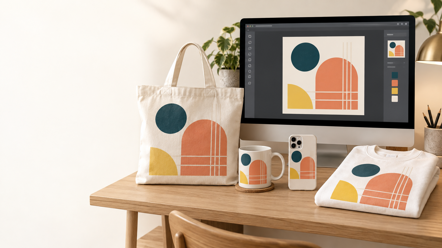 One original design applied across different POD products