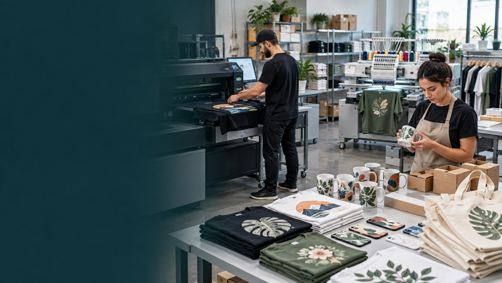 POD production, quality checks and packaging preparation